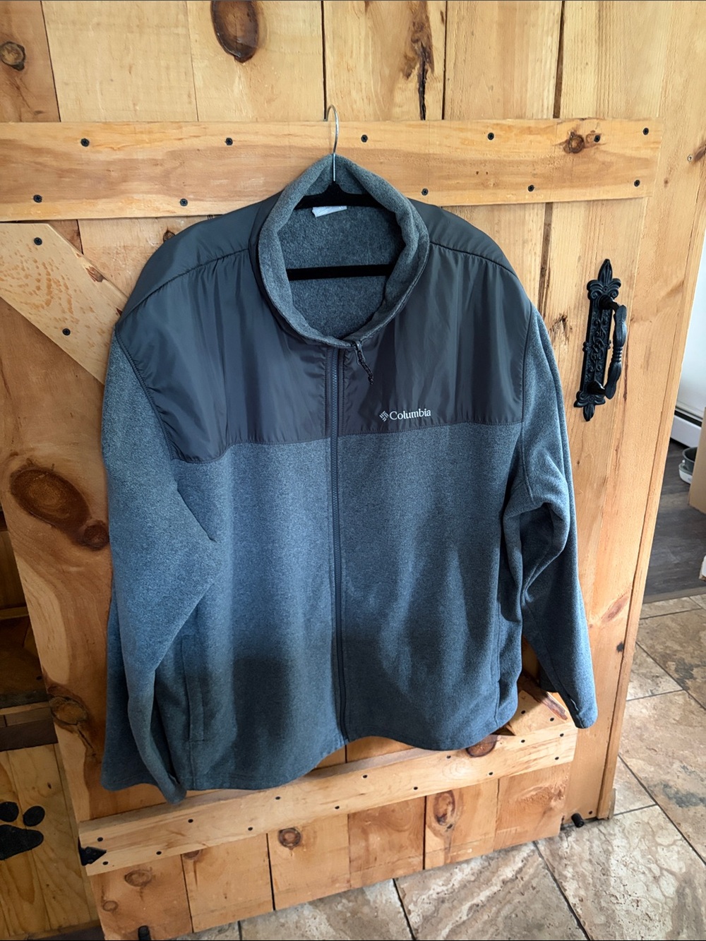 Columbia Men's Charcoal Gray Lightweight Fleece Jacket, 4XL